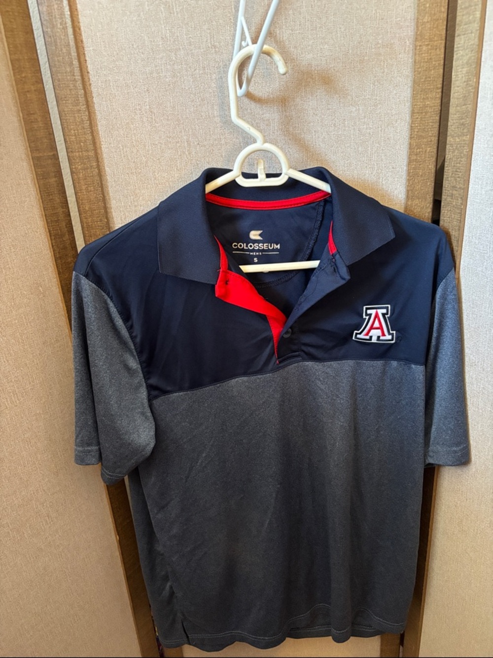 Colosseum Navy, Gray & Red University Of Arizona Polo Small